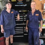 Two Mechanics Smiling at Work — Mechanic in Mackay, QLD